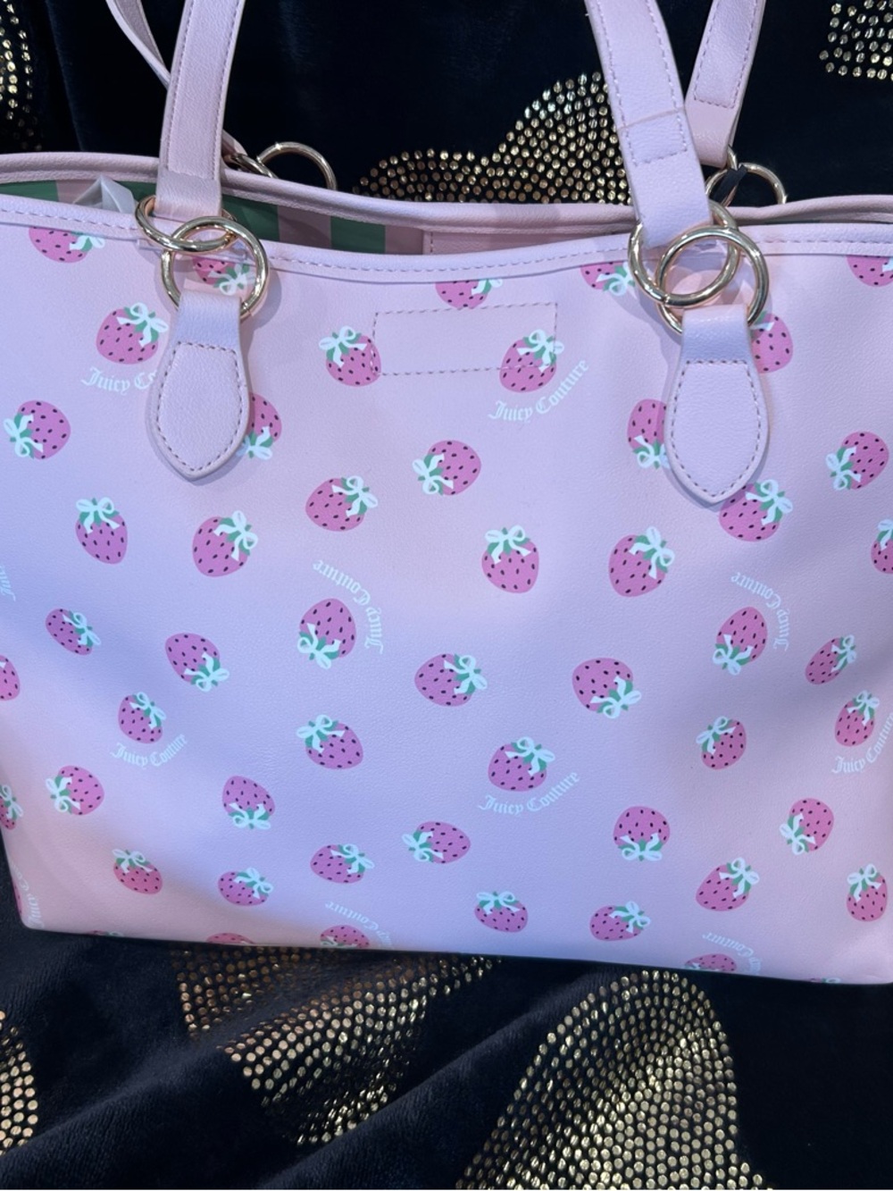 Juicy Couture Pink Strawberry Print Tote - Picture 4 of 9